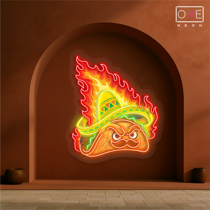 Enseigne Néon LED Murale - Tacos Épicés