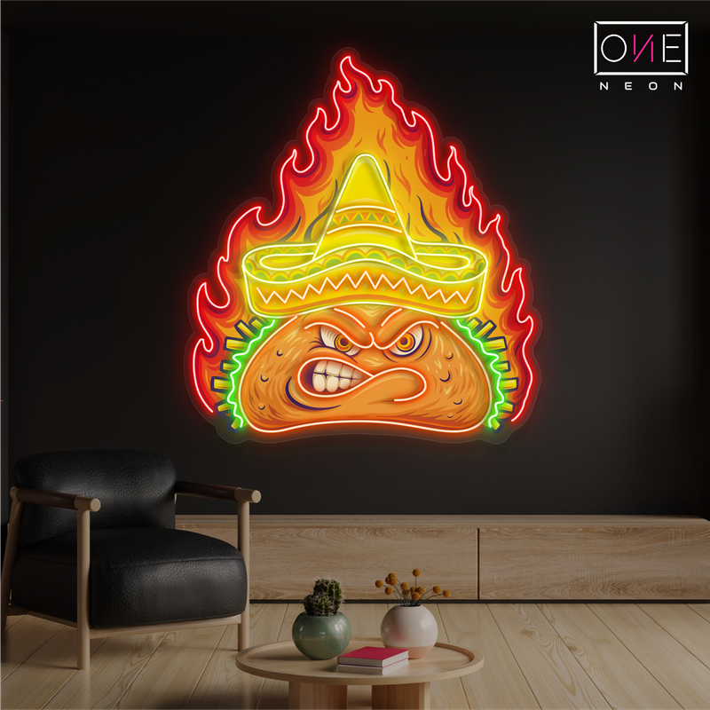 Enseigne néon LED "Fiery Taco Artwork"