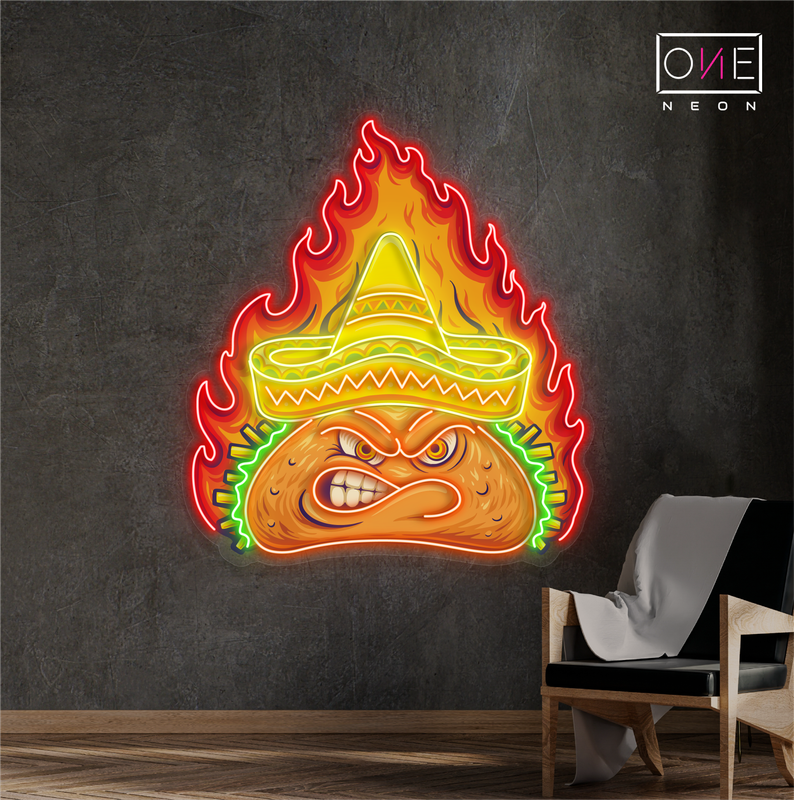 Enseigne néon LED "Fiery Taco Artwork"