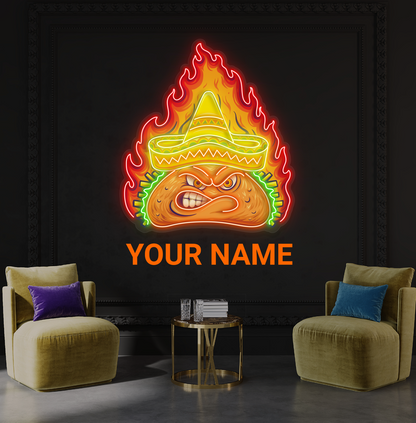 Enseigne néon LED "Fiery Taco Artwork"