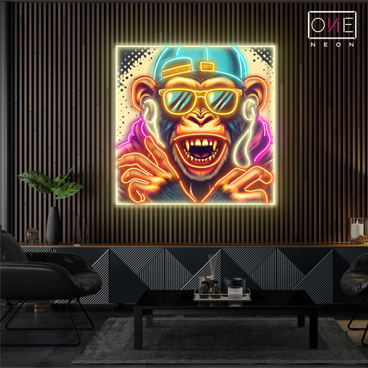 Enseigne néon LED Hip Hop Singe Artwork