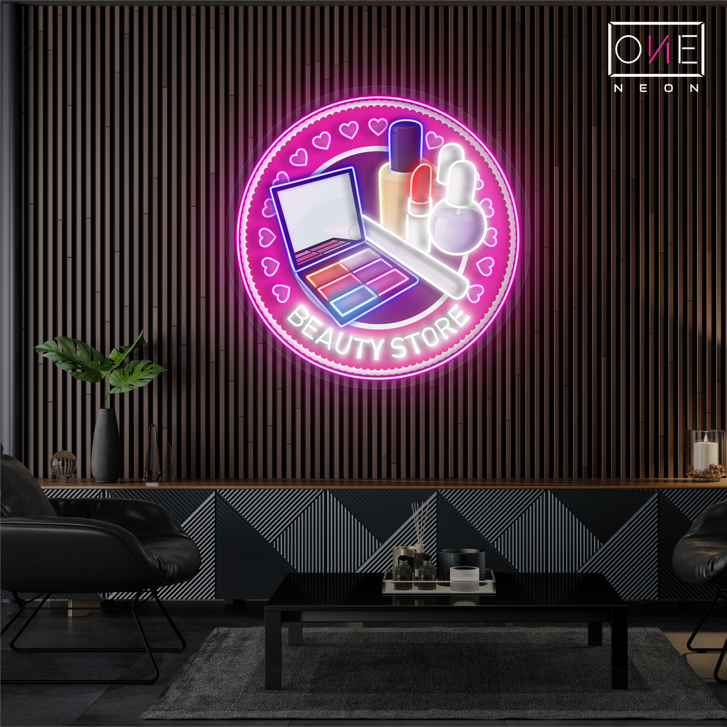 Enseigne lumineuse néon LED pour magasin de beauté