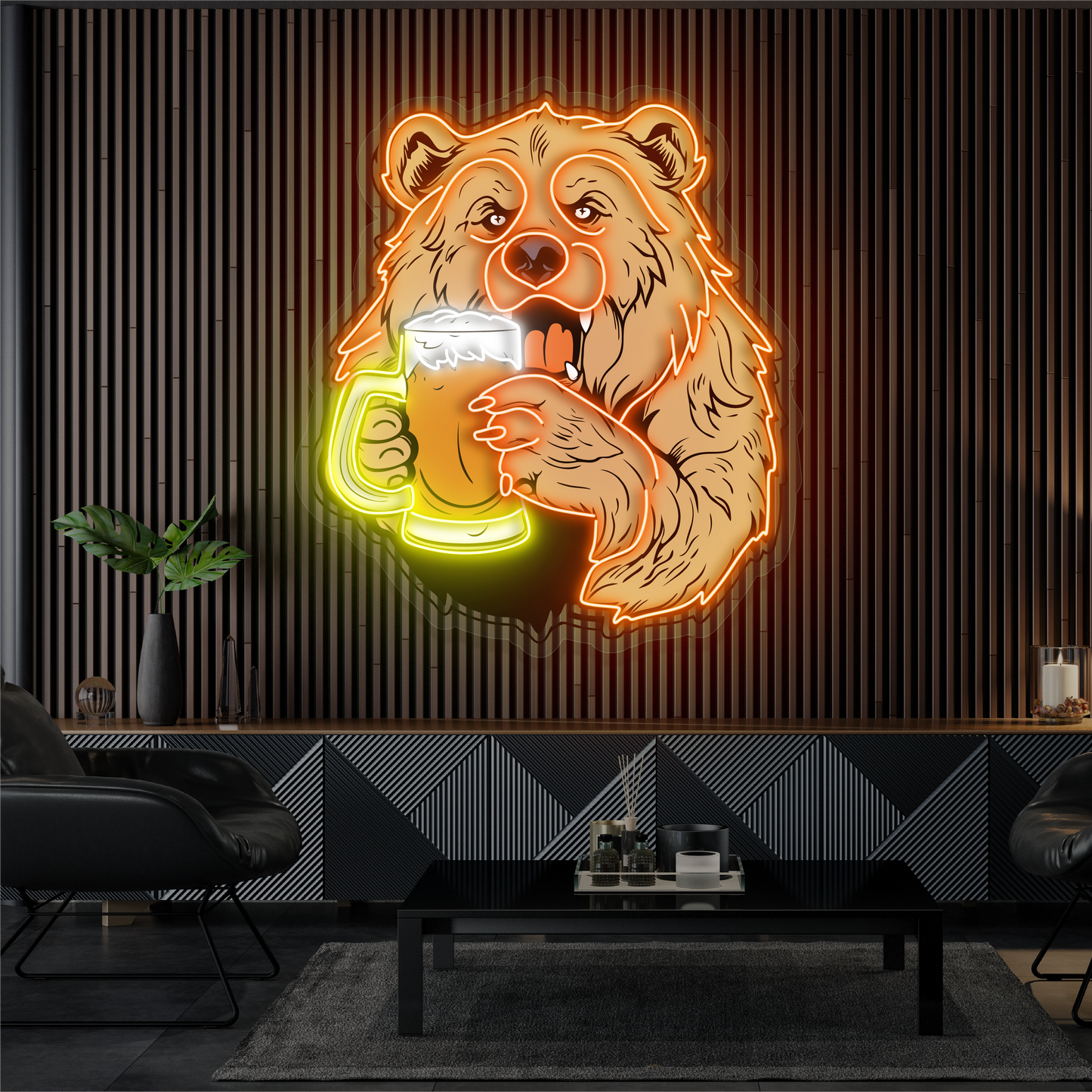 Enseigne néon LED "Bear Brew Artwork"