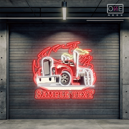 Enseigne néon LED camion en feu