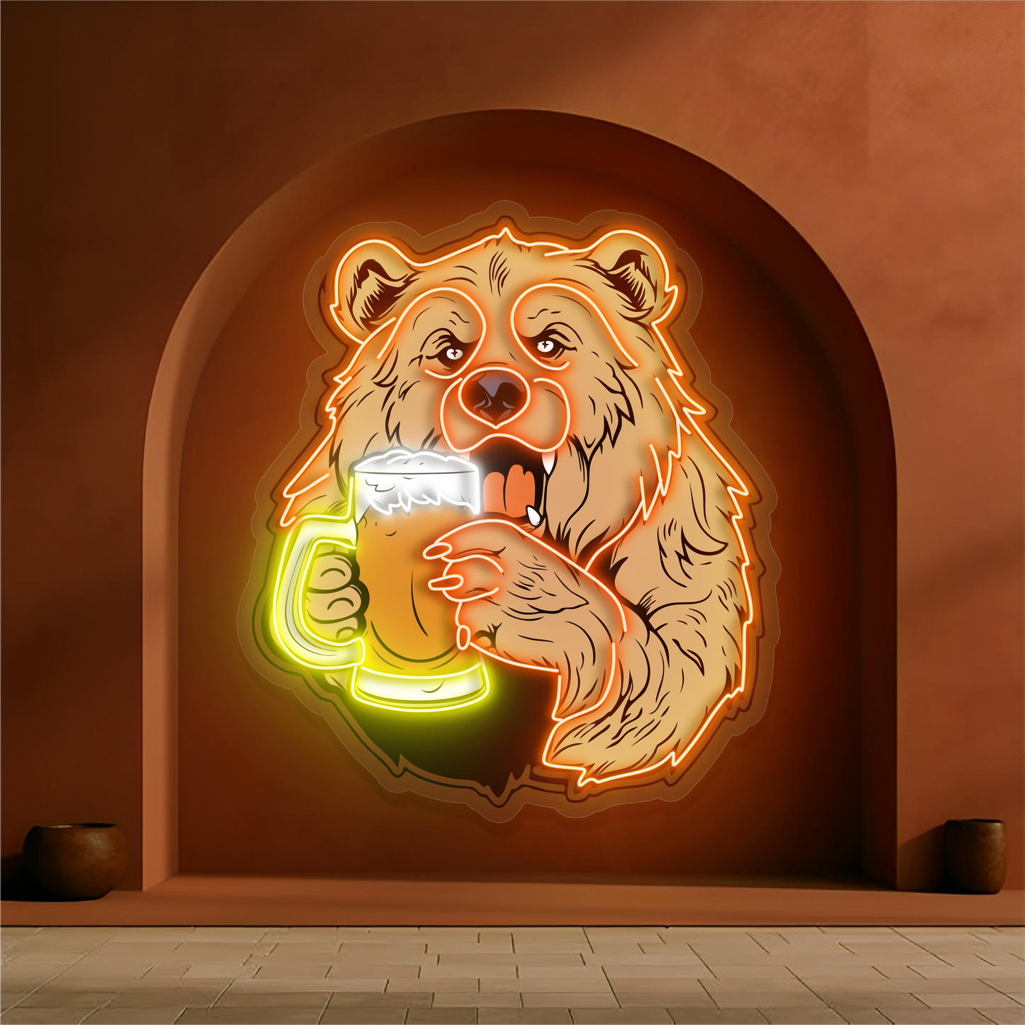 Enseigne néon LED "Bear Brew Artwork"