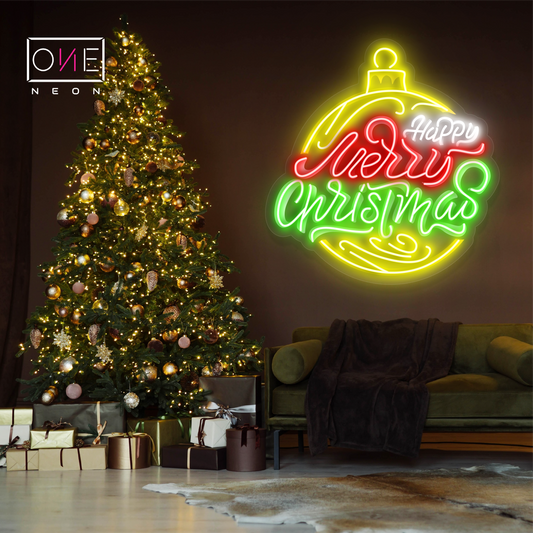 Enseigne néon LED "Joie de la Boule de Noël"