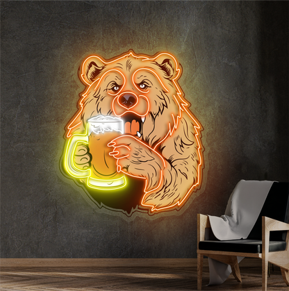 Enseigne néon LED "Bear Brew Artwork"