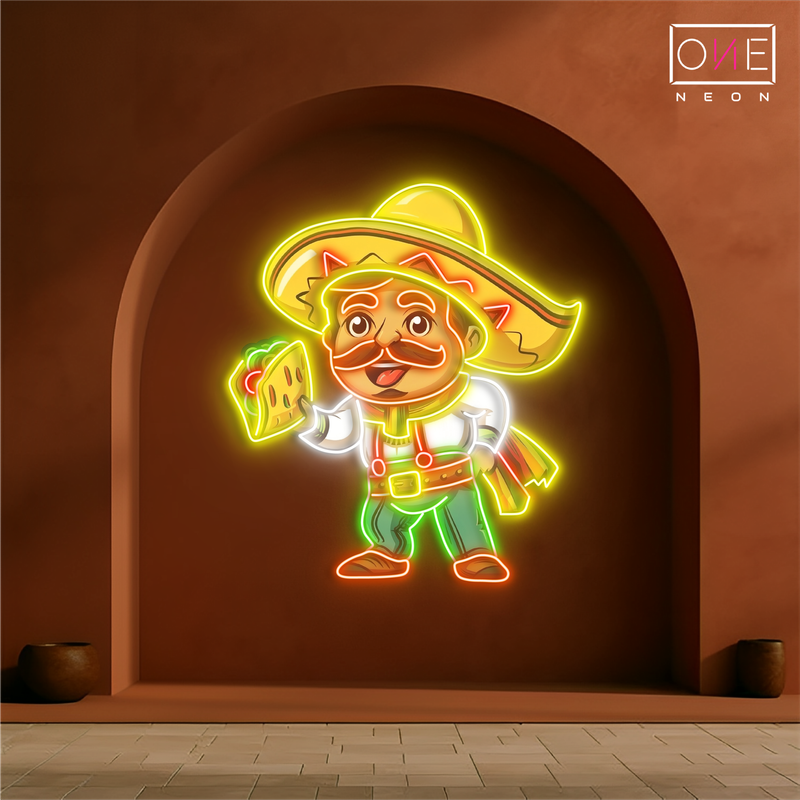 Enseigne lumineuse LED Néon "Taco Guy"
