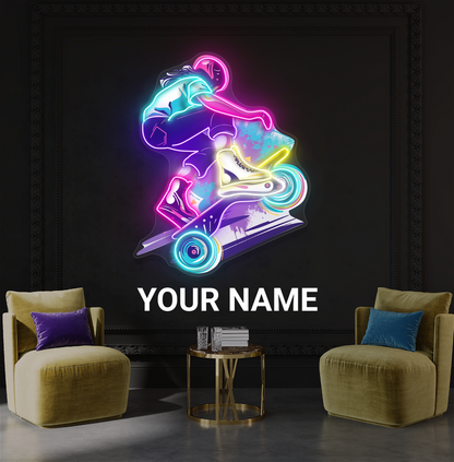 Enseigne néon LED Skater Thrill Artwork