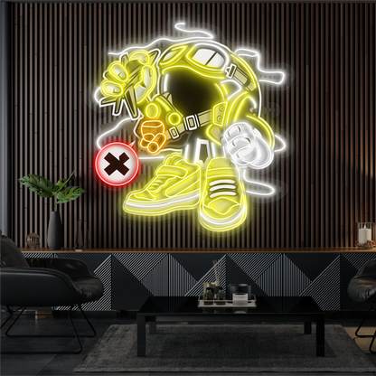 Enseigne Néon LED Artwork Robot de Combat