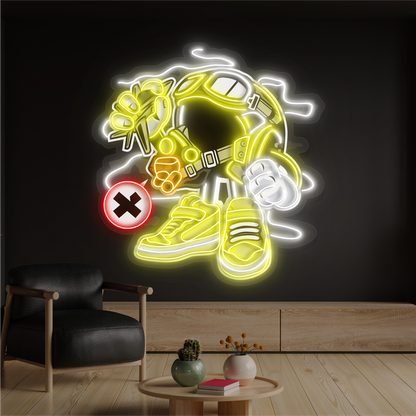 Enseigne Néon LED Artwork Robot de Combat