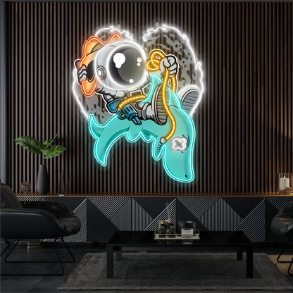Enseigne néon LED Rodéo d'astronaute