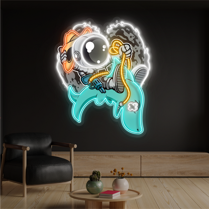 Enseigne néon LED Rodéo d'astronaute