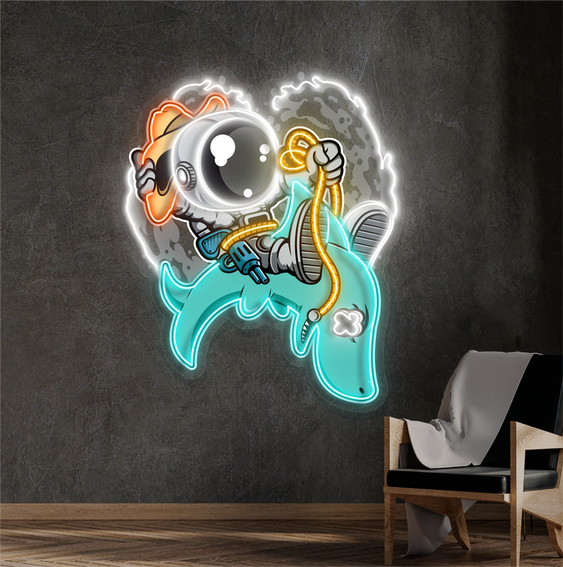Enseigne néon LED Rodéo d'astronaute