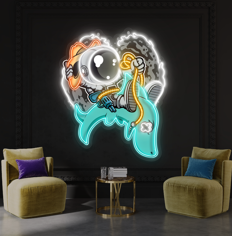Enseigne néon LED Rodéo d'astronaute
