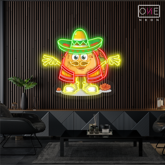 Enseigne néon LED murale Taco Fiesta