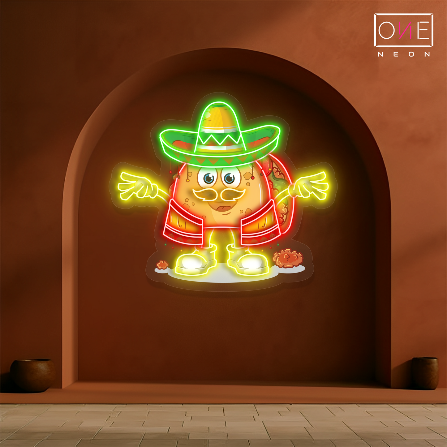 Enseigne néon LED murale Taco Fiesta