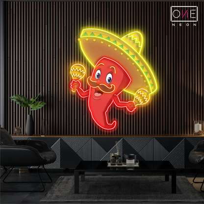 Enseigne au néon LED « Spicy Fiesta »