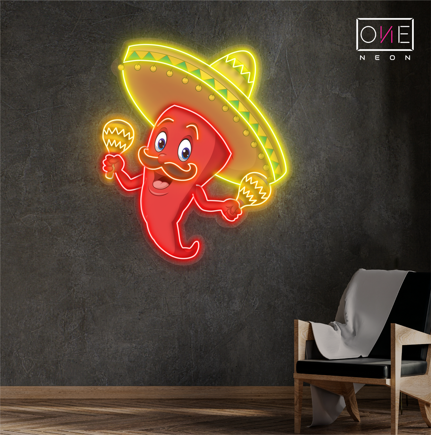Enseigne au néon LED « Spicy Fiesta »