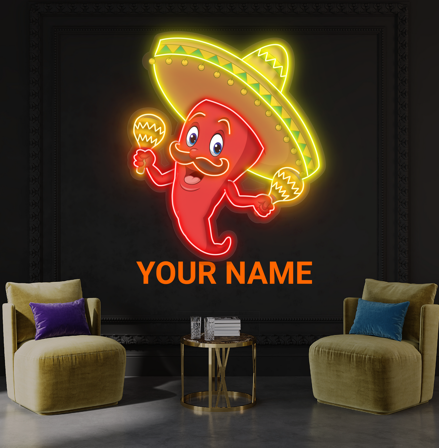 Enseigne au néon LED « Spicy Fiesta »