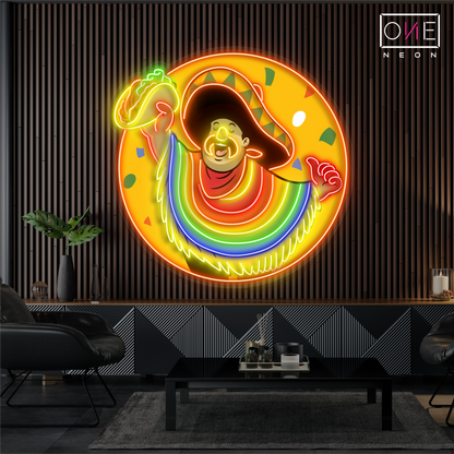 Enseigne néon LED Taco Hombre