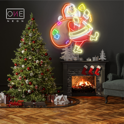 Enseigne néon LED décorative Le voyage joyeux du père Noël