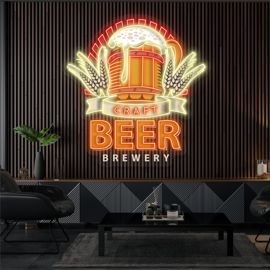 Enseigne lumineuse LED néon Art de brasserie de bière