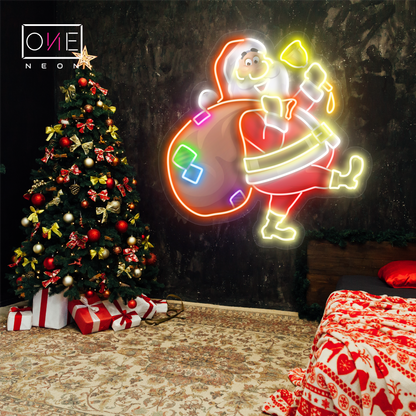 Enseigne néon LED décorative Le voyage joyeux du père Noël