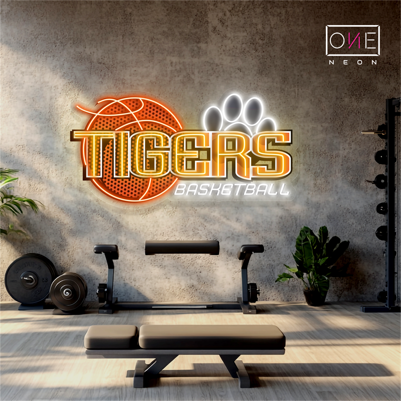 Enseigne Néon LED Artwork Basketball Tigers