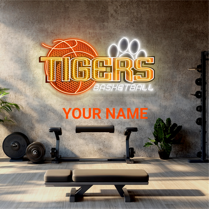 Enseigne Néon LED Artwork Basketball Tigers