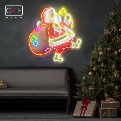 Enseigne néon LED décorative Le voyage joyeux du père Noël