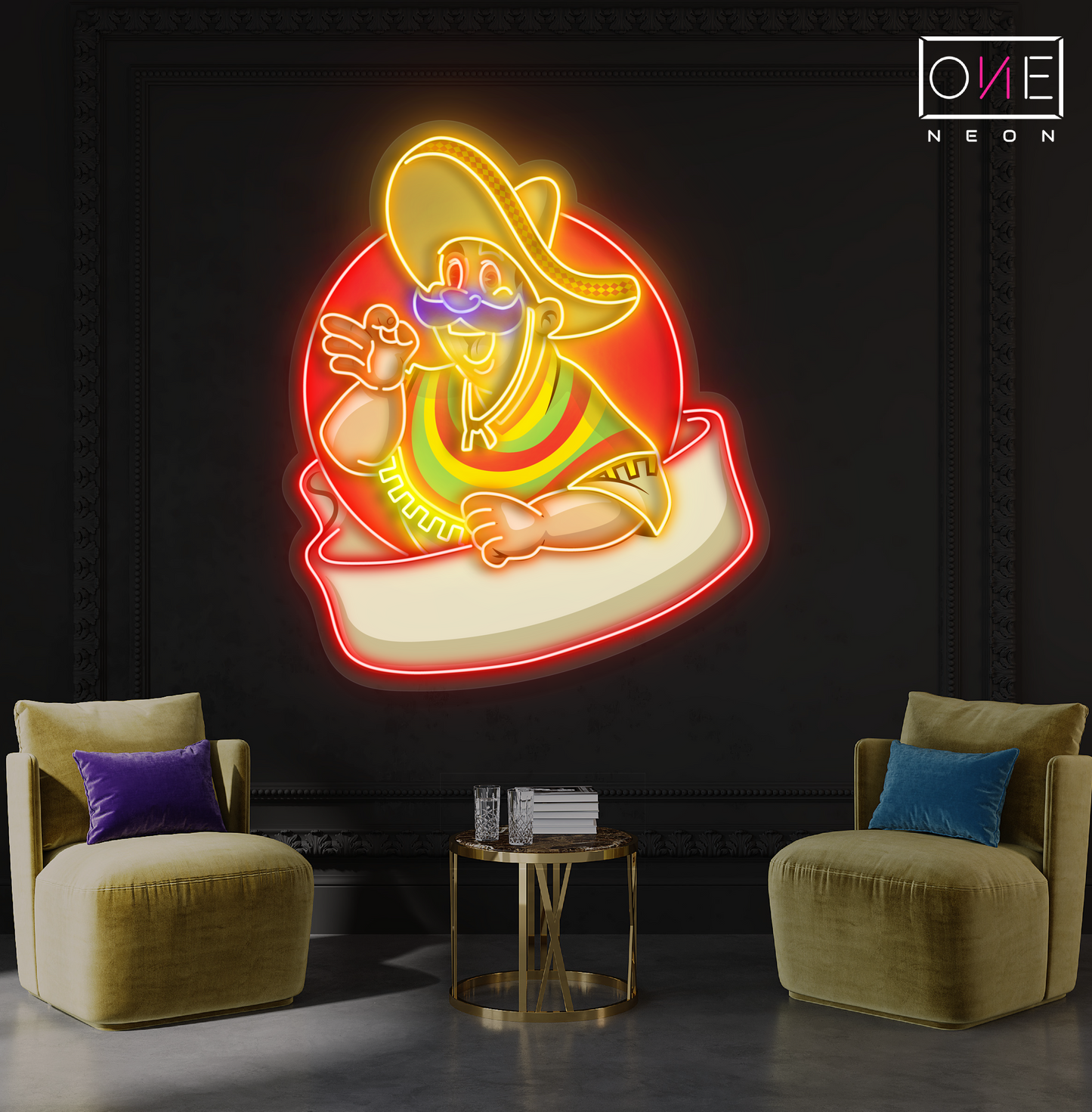 Enseigne néon LED œuvre d'art Fiesta Señor
