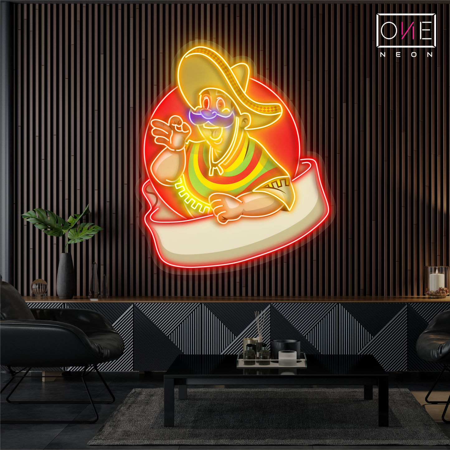 Enseigne néon LED œuvre d'art Fiesta Señor