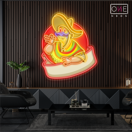 Enseigne néon LED œuvre d'art Fiesta Señor