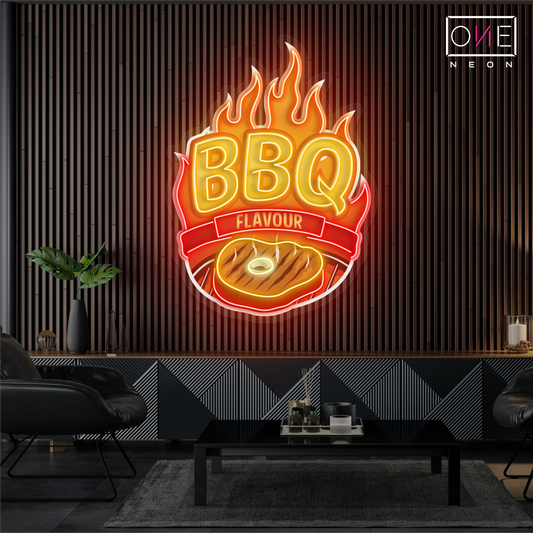 Enseigne néon LED saveur BBQ