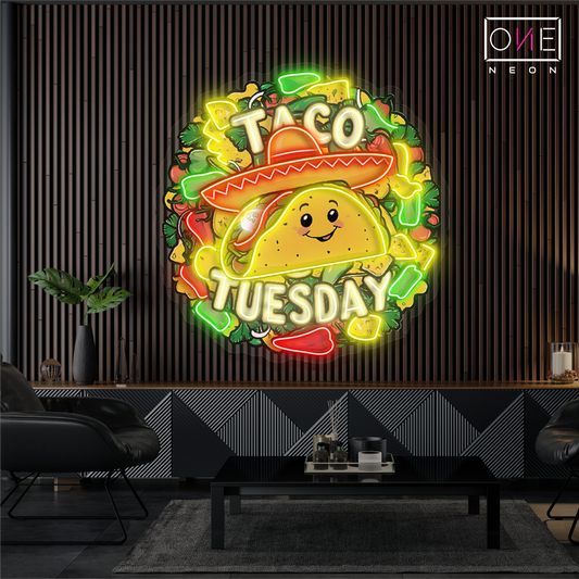 Enseigne néon LED "Tacos Tuesday"