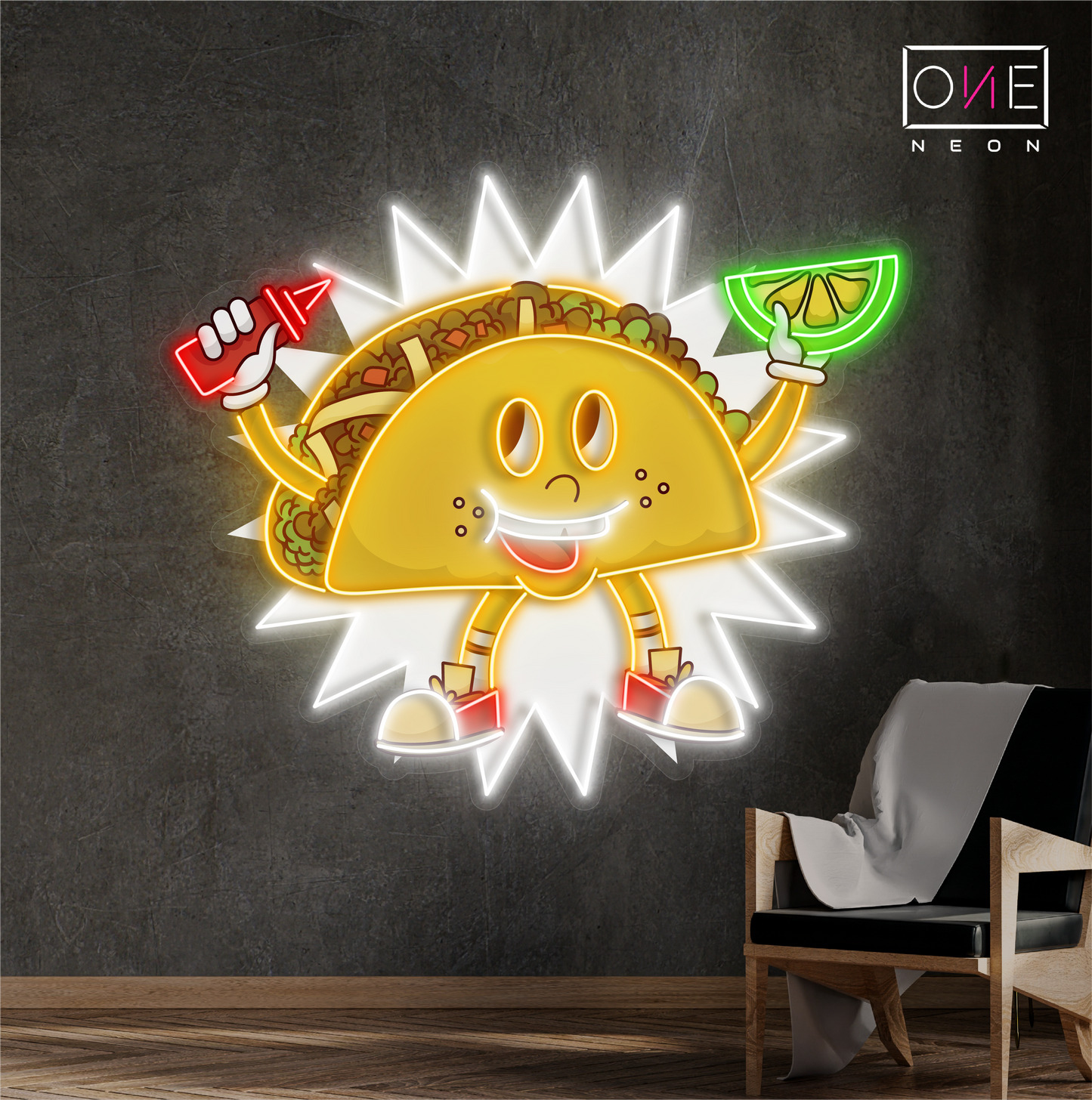 Enseigne néon LED "Taco Buddy"