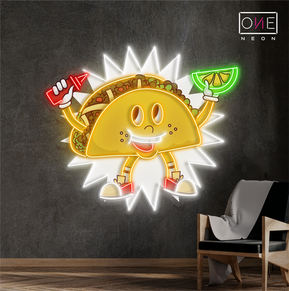 Enseigne néon LED "Taco Buddy"