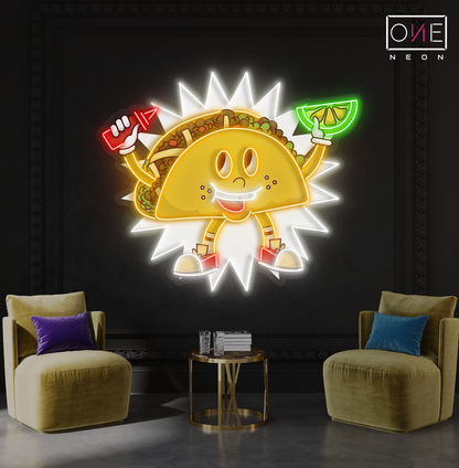 Enseigne néon LED "Taco Buddy"