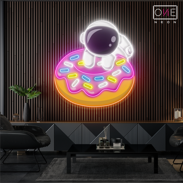 Enseigne néon LED Donut Astronaute