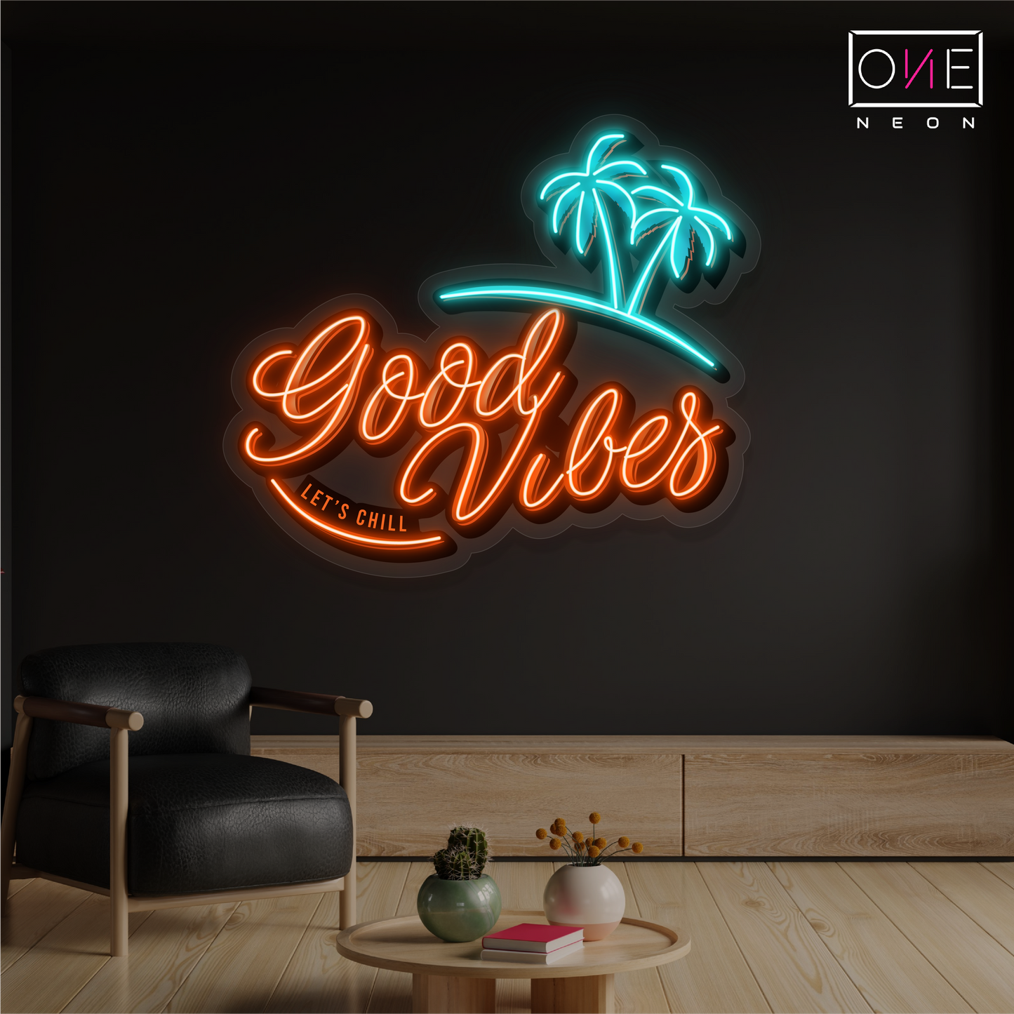 Enseigne néon LED "Good Vibes Artwork"