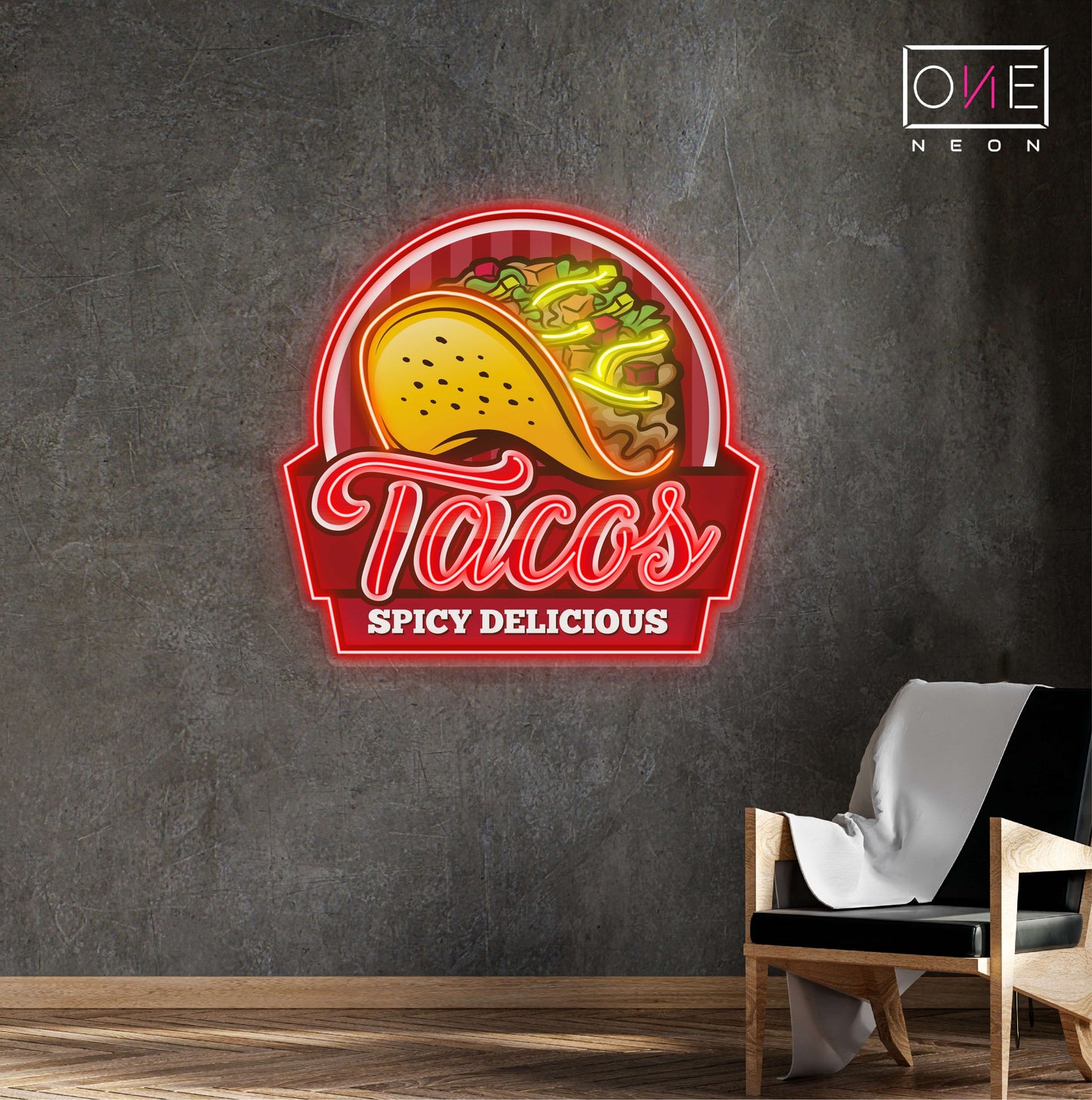 Tacos Épicés Délicieux Enseigne Néon LED