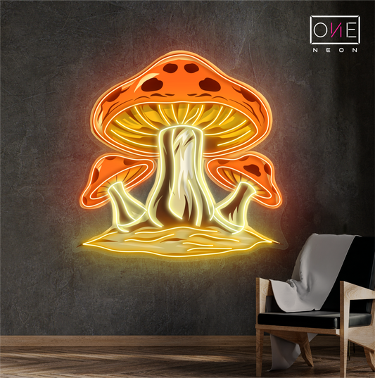 Enseigne néon LED "Champignons magiques"