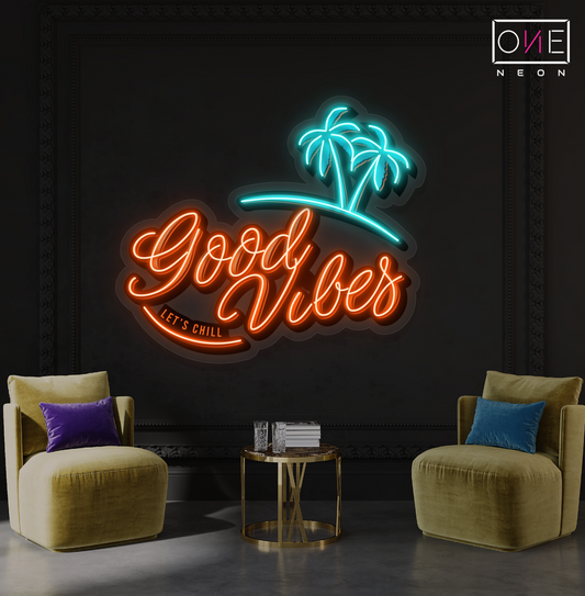 Enseigne néon LED "Good Vibes Artwork"