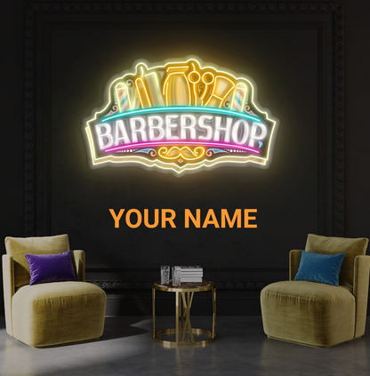 Enseigne néon LED "Barbershop"