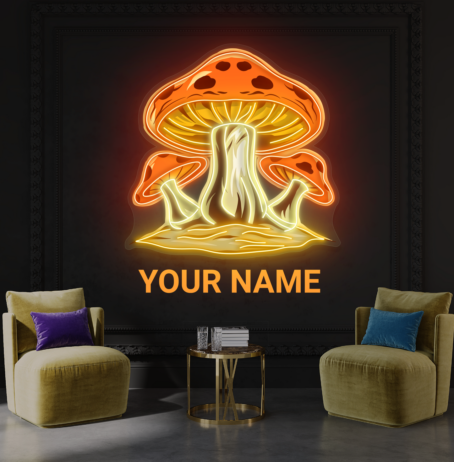 Enseigne néon LED "Champignons magiques"