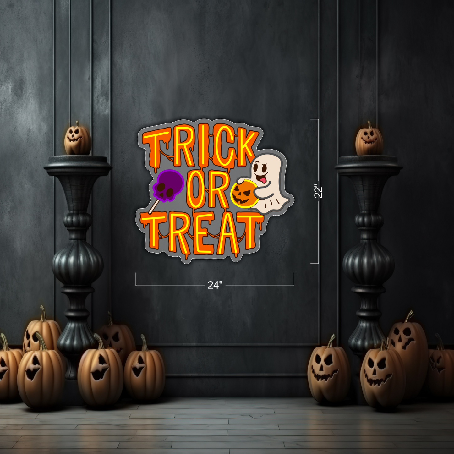 Enseigne LED Néon "Joyeux Halloween"