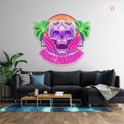 Enseigne néon LED "Skull Paradise"