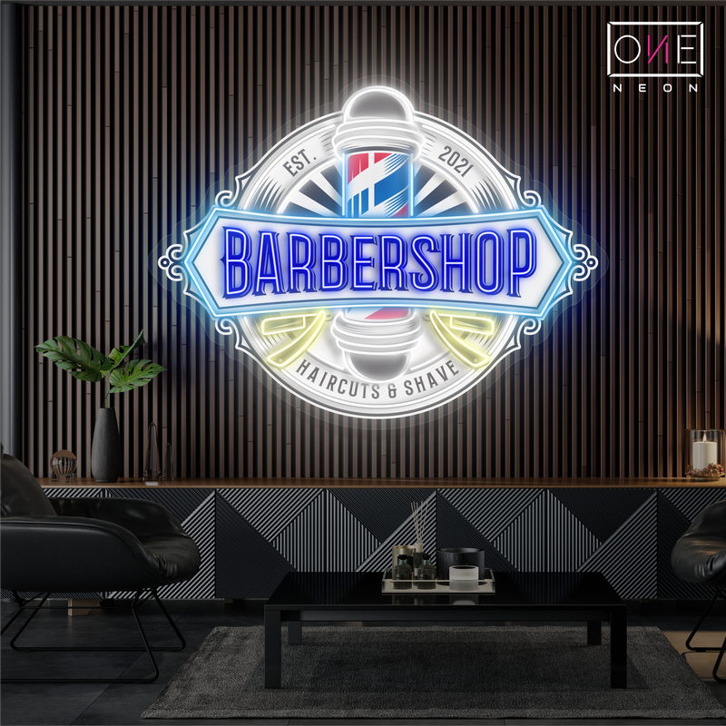 Enseigne Néon LED "Pole Barbershop Artwork"