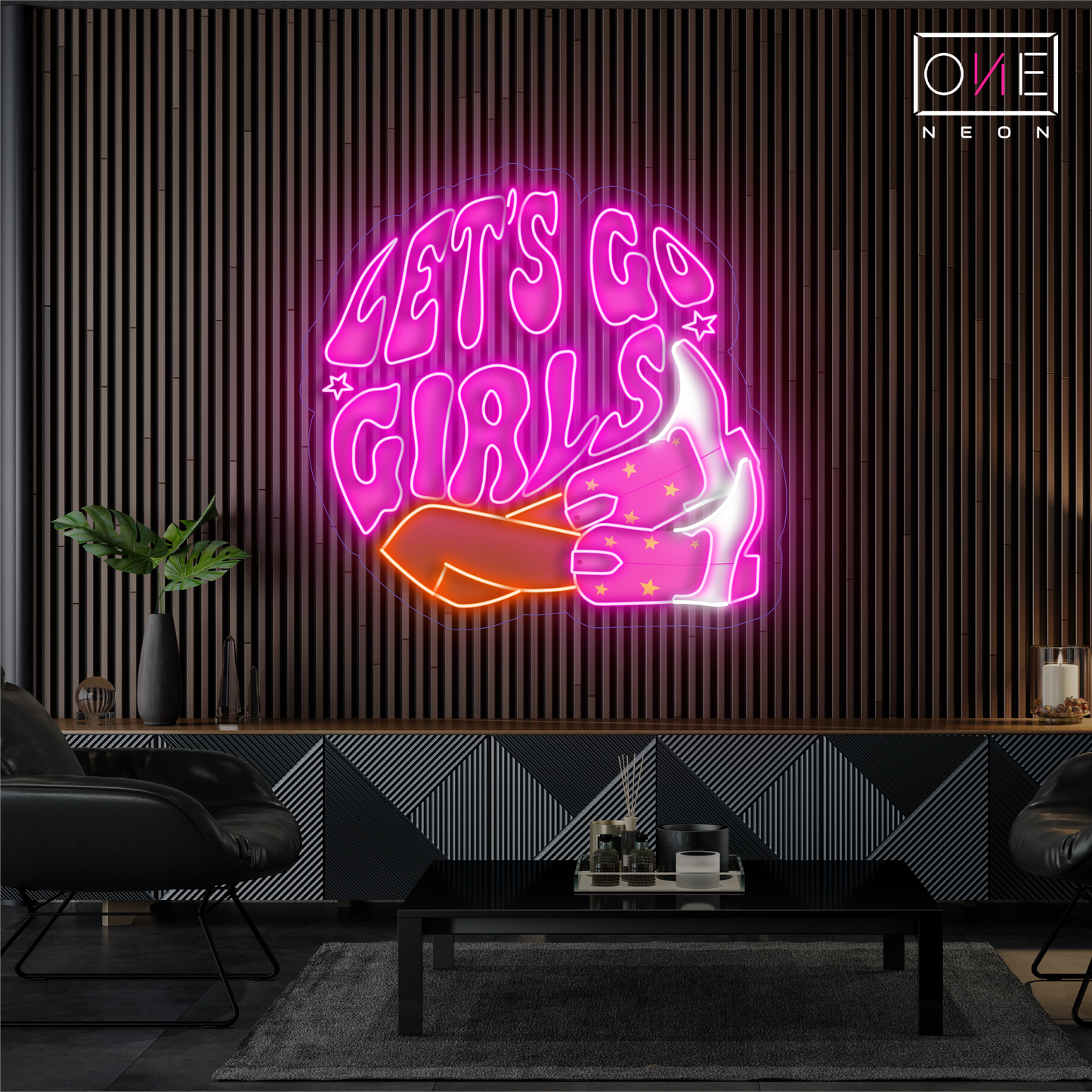 Enseigne néon LED "Let's Go Girls"